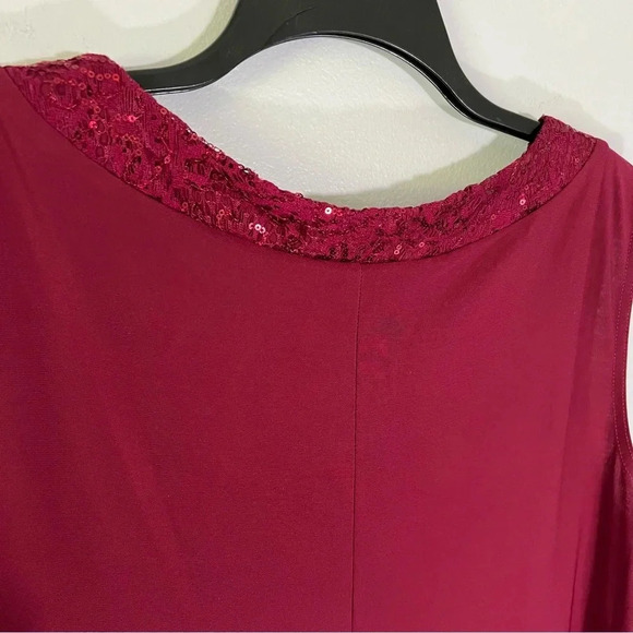 R&M Richards Cocktail Dress Merlot 7387 Sequin Sheath Size 12 Holiday Formal LNC - Picture 7 of 8